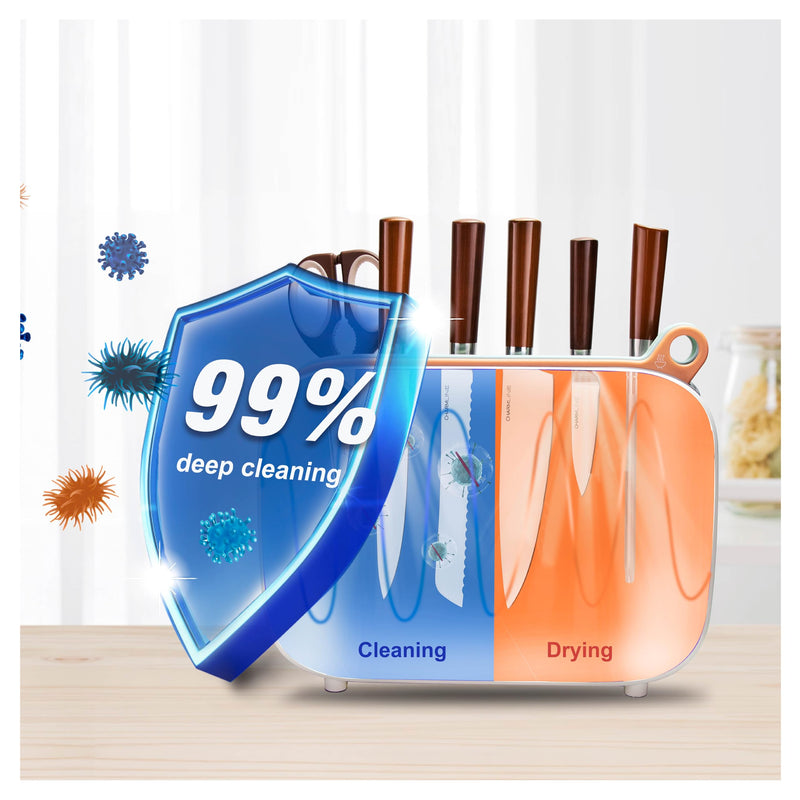 Charmline Smart Cutting Board Set, Chopping Board Self Cleaning Holder with Coded 3pcs Cutting Boards, 4 knives, Scissors and Knife Sharpeners, Smart Appliances gadgets for Kitchen - Grill Parts America
