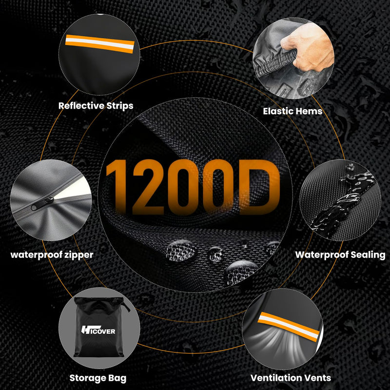 1200D Snowblower Covers Heavy Duty Waterproof,zipper for easy access