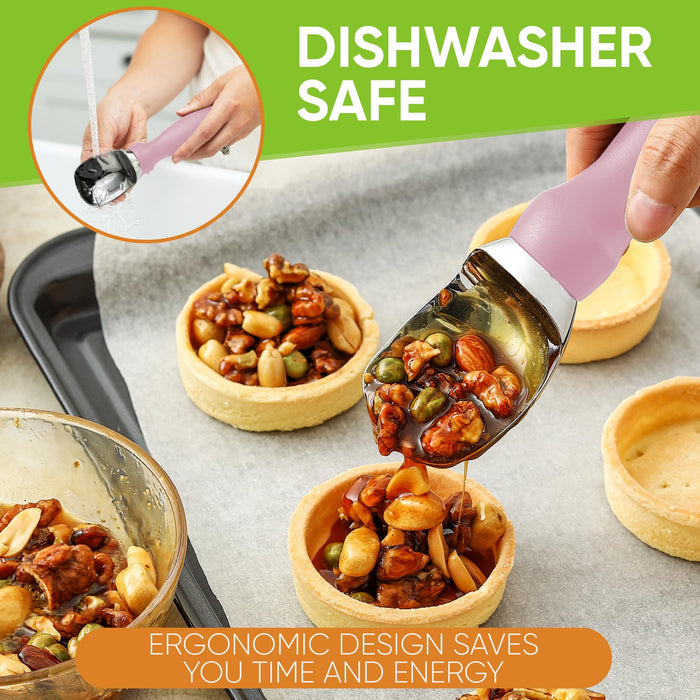 Spring Chef Ice Cream Scoop with Soft Grip Handle, Professional Heavy Duty Sturdy Scooper, Premium Kitchen Tool for Cookie Dough, Gelato, Sorbet, Pink Lemonade - Grill Parts America