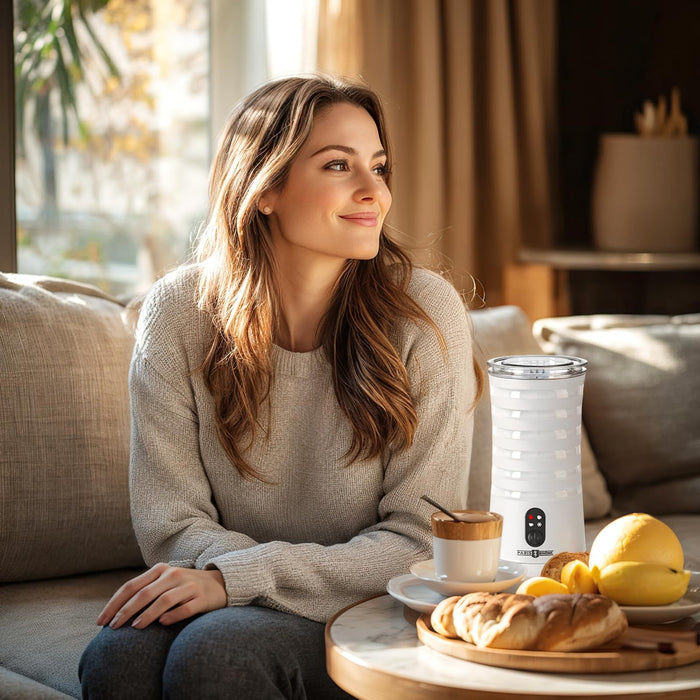 Paris Rhône Milk Frother, Upgraded 4-in-1 Milk Steamer and Frother, Hot & Cold Foam Maker and Milk Warmer with Temperature Control, Auto Shut-Off, Frother for Coffee, Latte, Cappuccino, Macchiato - Grill Parts America