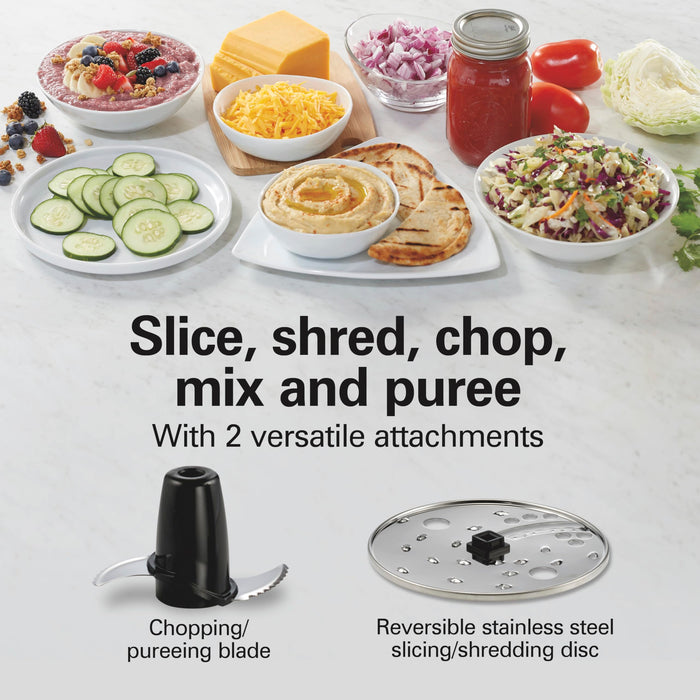 Hamilton Beach Food Processor & Vegetable Chopper for Slicing, Shredding, Mincing, and Puree, 10 Cups + Easy Clean Bowl Scraper, Black and Stainless Steel (70730) - Grill Parts America