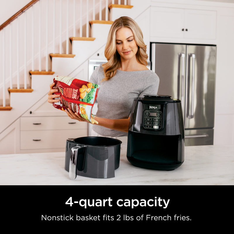 Ninja Air Fryer, Roast, Bake, Air Fry, Roast, Broil, Reheats, & Dehydrates, 4-in-1, Fries, Frozen Food, Veggies, and Juicy Meat, Less Oil, Easy Meals, Healthy Meals, Compact, 4 QT, Grey, AF101 - Grill Parts America