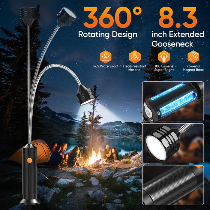 Grill Light BBQ Grilling Accessories: Unique Birthday Gifts for Men, Anniversary Mens Gifts Ideas for Husband, Outdoor Bright Magnetic LED BBQ Light, Smoker Grill Accessories Grill Tools, 2 Pack - Grill Parts America