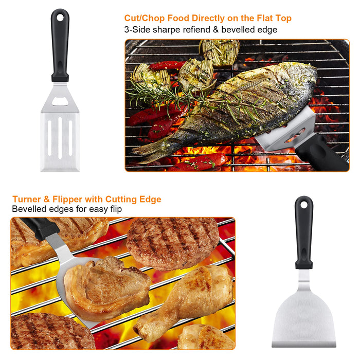 Blackstone Griddle Accessories Kit,16pcs Flat Top Grill Accessories Set for Blackstone and Camp Chef with Spatula,Scraper,Griddle Cleaning Kit &Carry Bag,Great for Outdoor BBQ & Teppanyaki and Camping - Grill Parts America