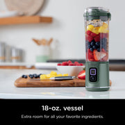 Ninja BC151EM Blast Portable Blender, Cordless, 18oz. Vessel, Personal Blender-for Shakes & Smoothies, BPA Free, Leakproof-Lid & Sip Spout, USB-C Rechargeable, Dishwasher Safe Parts, Forest Green - Grill Parts America
