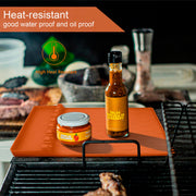 Grill Accessories Silicone Griddle Mat for Blackstone Side Shelf, Silicone Spatula Pad Mats Cooking Gadgets Barbecue Tools for Outdoor BBQ Kitchen Countertop by EANINNO Orange - Grill Parts America