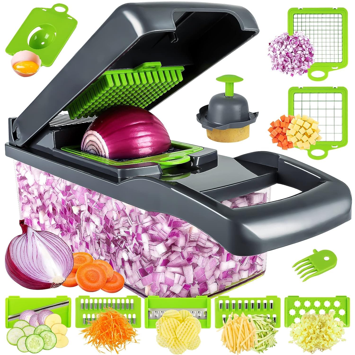 MAIPOR Vegetable/Pro Onion Chopper, Multifunctional 13 in 1 Food Chopp ...