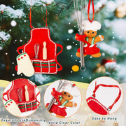 Kitchen Gingerbread Ornaments for Christmas Tree Decorations - 2pcs Clay Gingerbread Aprons Chef Baking Ornaments for Kids Adults Cooking Chef Baker Gifts for Women - Grill Parts America