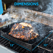 Kona Smoker & Grill Basket - For Veggies, Fish, Nuts, Cheese - 600 Degree Premium Mesh Nonstick Grilling Basket/Grill Net - Essential Grilling Accessories For Outdoor Grill & BBQ, 12x12x3 Inch - Grill Parts America