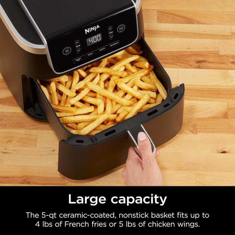 Ninja Air Fryer Pro 4-in-1 with 5 QT Capacity, Air Fry, Roast, Reheat, Dehydrate, Air Crisp Technology with 400F for hot, crispy results in just minutes, Nonstick Basket & Crisper Plate, Grey, AF141 - Grill Parts America