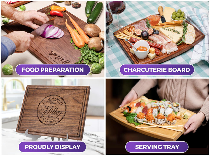 Straga Personalized Cutting Boards | Handmade Wood Engraved Charcuterie | Custom Father's Day Gift for Dad, Husband, Grandpa, King of the Grill, Dad's Barbeque, Grill Master, Dad's BBQ - Grill Parts America
