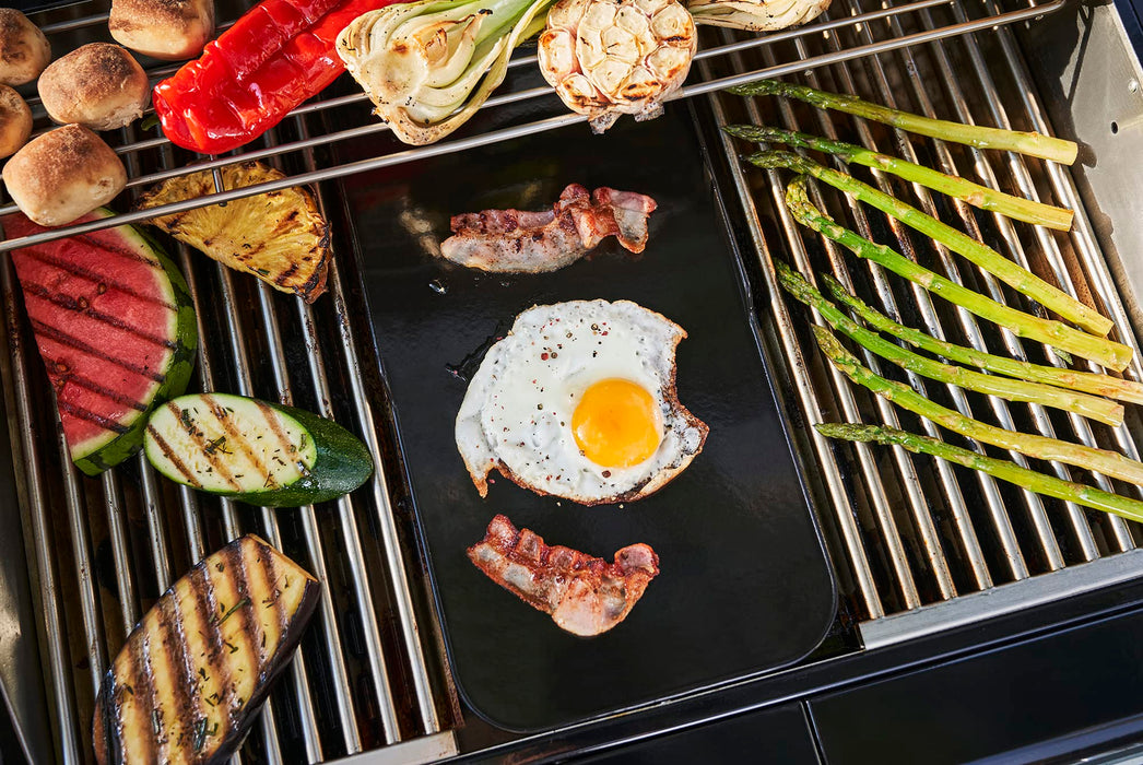 Char-Broil 140119 Griddle for Smart-E Electric Grill Barbecue, Porcelain Enamelled Steel, Black - Grill Parts America