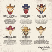 Thoughtfully Gourmet, Wild Western-Themed BBQ Sauce and Rubs Book Gift Set, Includes Honey BBQ, Montreal BBQ Rub & More, Great Gift for Men, Set of 12 - Grill Parts America