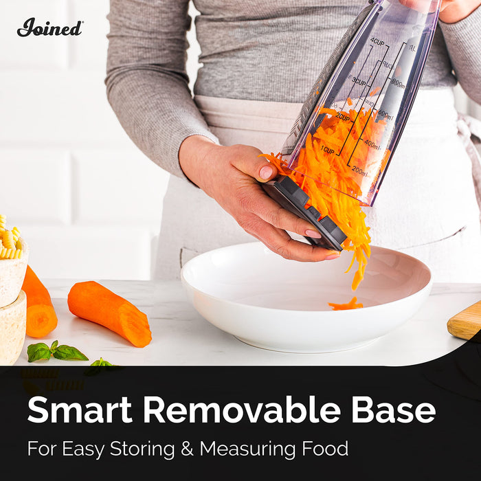 Joined Cheese Grater with Container - Box Grater Cheese Shredder Lemon Zester - Cheese Grater with Handle - Graters for Kitchen Stainless Steel Food Grater - Garlic Mincer Tool and Vegetable Peeler - Grill Parts America