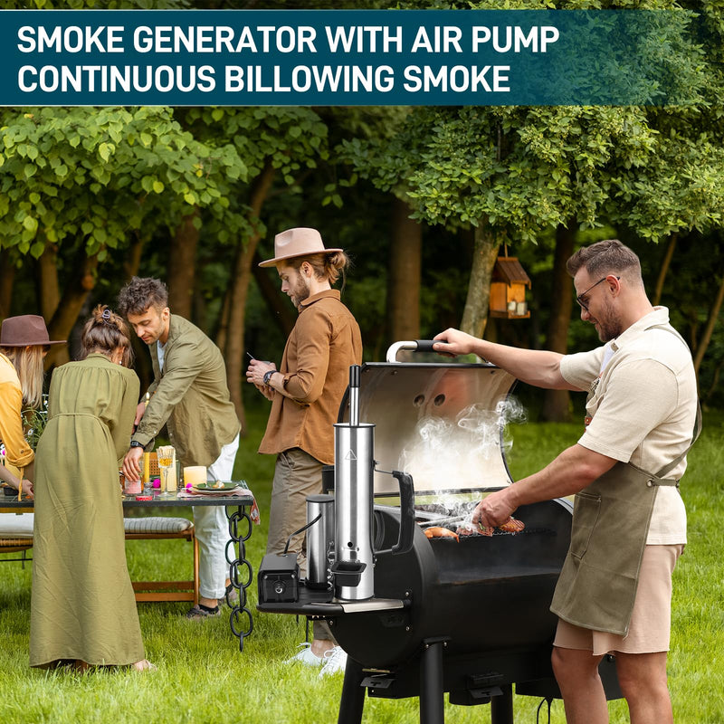 EUTRKei Smoke Tube for Pellet Smoker, Smoke Generator with Air Pump - Continuous Billowing Smoke, Hot or Cold Smoking, for Any Grill or Smoker, Automatic Grill Accessories to Provide Smoking - Grill Parts America