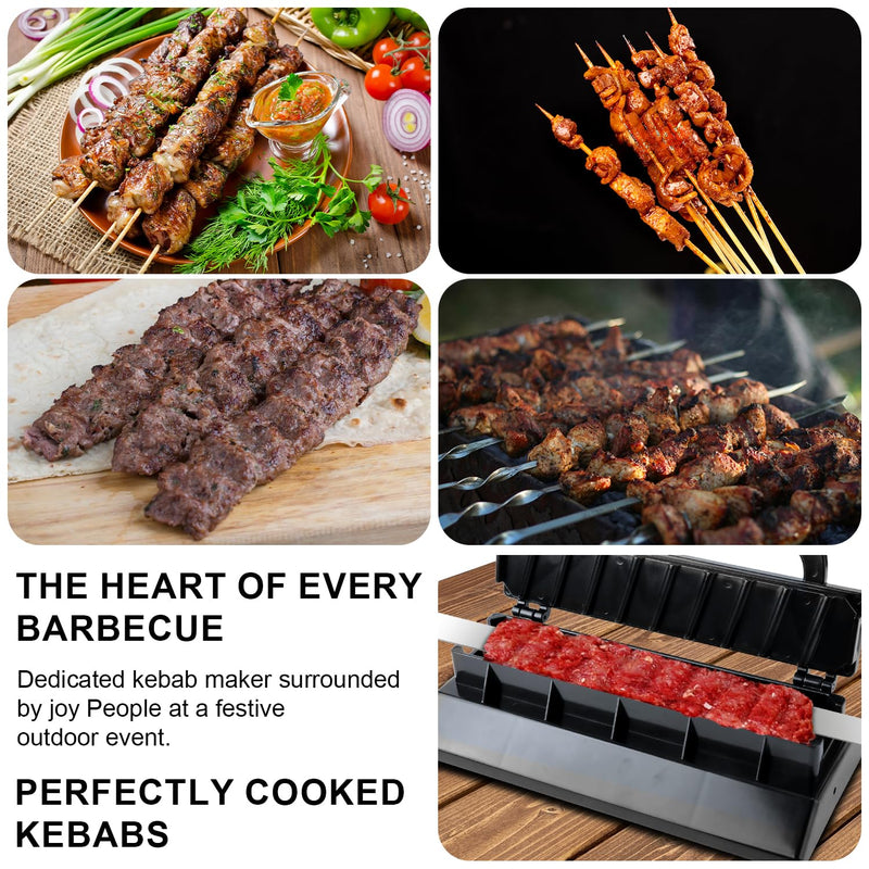 Kebab Maker Machine, Plastic Kebab Maker Press Kebab Maker Barbecue Skewers Reusable Easy Kebab Maker Grill Tool for Outdoor Barbecue Turkish Party Kebab BBQ Gadget (Black) - Grill Parts America