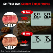 ThermoPro TP16 Large LCD Digital Cooking Food Meat Thermometer for Smoker Oven Kitchen BBQ Grill Thermometer Clock Timer with Stainless Steel Temperature Probe - Grill Parts America