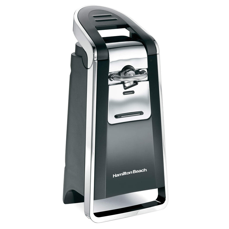 Hamilton Beach Smooth Touch Electric Automatic Can Opener with Easy Push Down Lever, Eliminates Sharp Edges, Opens All Standard-Size and Pop-Top Cans, Extra Tall, Black and Chrome (76606AG) - Grill Parts America