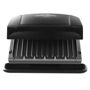George Foreman 4-Serving Removable Plate Electric Grill and Panini Press, George Tough Non-Stick Coating, Drip Tray Catches Grease, Black - Grill Parts America