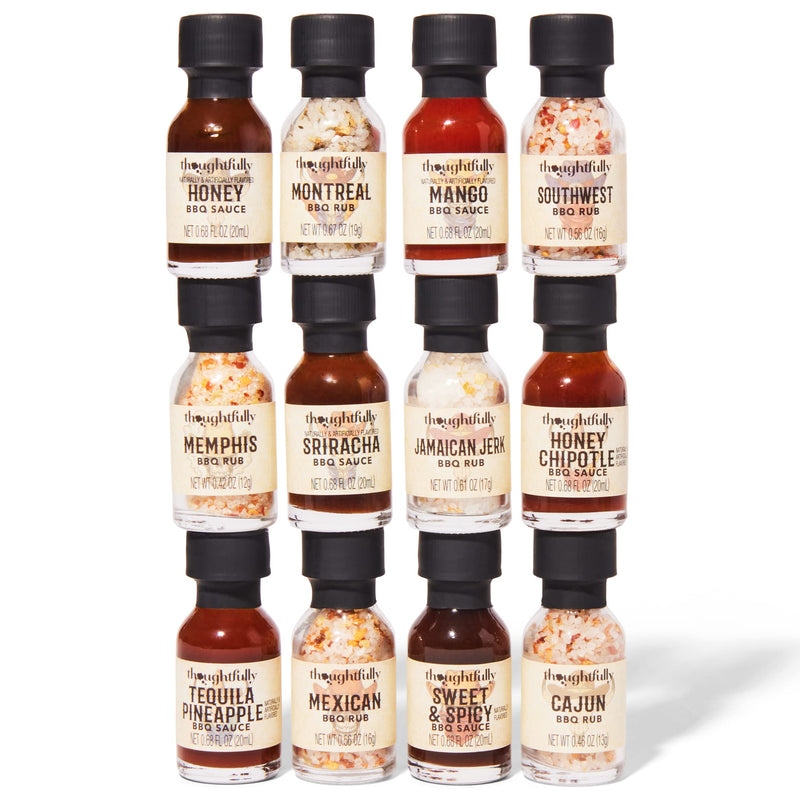 Thoughtfully Gourmet, Wild Western-Themed BBQ Sauce and Rubs Book Gift Set, Includes Honey BBQ, Montreal BBQ Rub & More, Great Gift for Men, Set of 12 - Grill Parts America