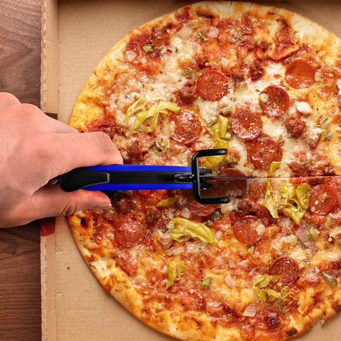 MinLia Creative Bicycle Shape Stainless Steel Pizza Cutter, Dough Divider Wheel Slicer Pizza Cutter Wheel Slicer(Blue) - Grill Parts America