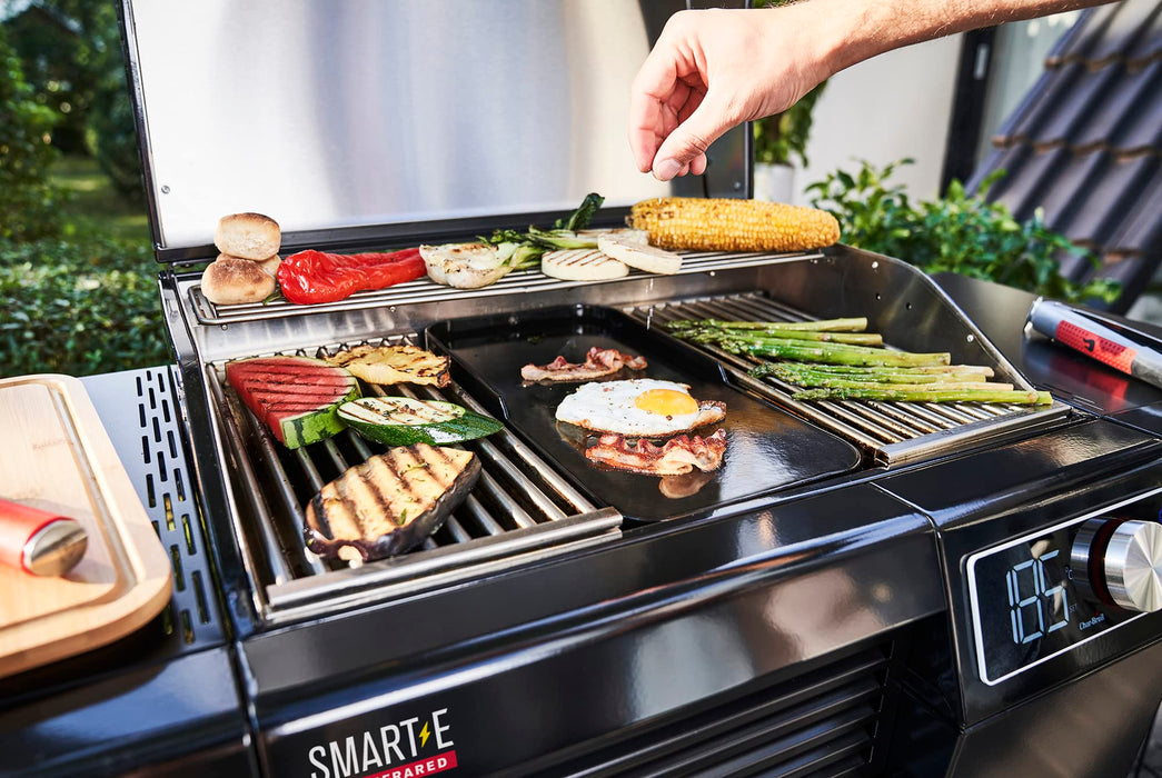 Char-Broil 140119 Griddle for Smart-E Electric Grill Barbecue, Porcelain Enamelled Steel, Black - Grill Parts America
