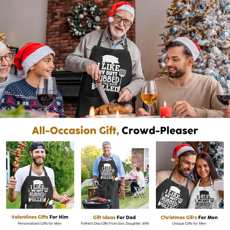 Funny BBQ Apron Gifts for Men, Hilarious Grill Chef Apron with Pockets, Adjustable Cooking Apron - Birthday & Fathers Day Gifts for Dad Husband Brother Boyfriend Grandpa - Grill Parts America
