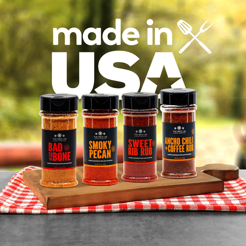 The Spice Lab BBQ Barbecue Spices and Seasonings Set - Ultimate Grilling Accessories Set - Gift Kit for Barbecues, Grilling, and Smoking - Great Gift for Men or Gift for Dad Made in the USA - Grill Parts America