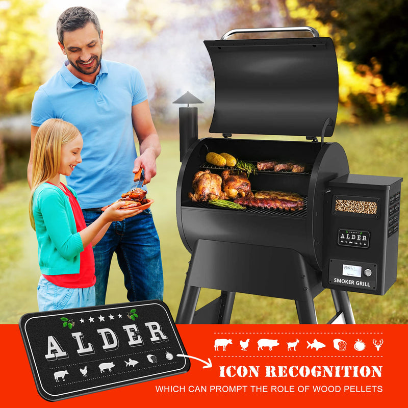 Wood Pellets for Smoker Magnet Labels - Accessories for Pellet Smoker Grill,Metal Material, Frosted Design, Perfect Match with Smoker,Gift for Men and Women,9 Pack - Grill Parts America