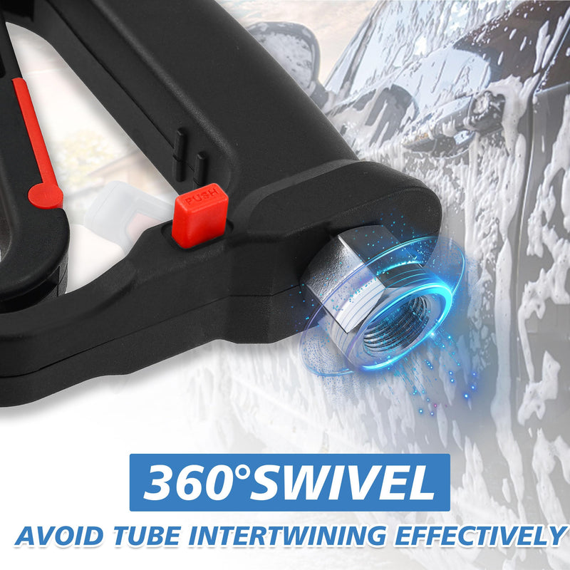 RIDGE WASHER Pressure Washer Gun 5000 PSI with Nozzle Bracket, 12 GPM, Power Washer Trigger Gun with 1/4" Quick Connector, 360° Swivel 3/8'' NPT Thread, M22-14mm and M22-15mm Fitting - Grill Parts America