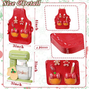 Funtery 4 Pcs Christmas Baking Ornament Green Mixer Ornament and Red Chef Bakers Apron Ornament Cute Gingerbread Chef Christmas Tree Ornaments Xmas Hanging Kitchen Ornaments - Grill Parts America