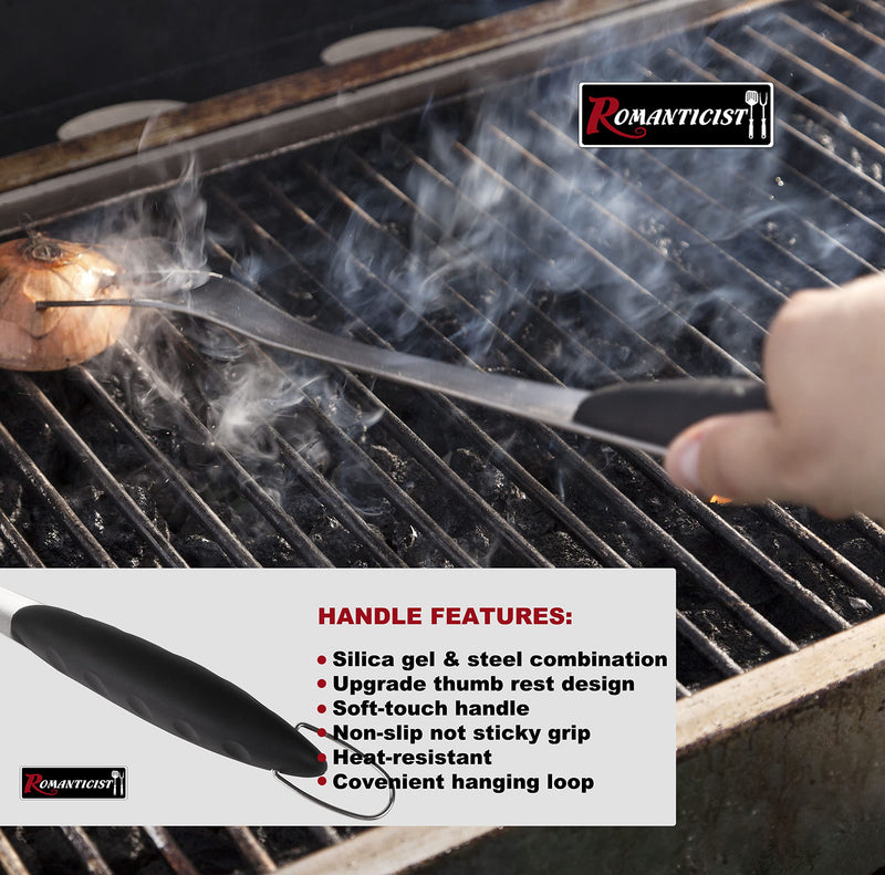 ROMANTICIST 4pc Heavy Duty Grill Accessories for Top Chef - Professional Grill Tools Set & Basic BBQ Tools for Backyard Restaurant Outdoor Kitchen - Deluxe Grill Gift for Dad on Father’s Day Birthday - Grill Parts America