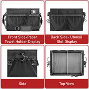 FANGSUN Grill Caddy, BBQ Caddy with Paper Towel Holder, Picnic Griddle Caddy for Outdoor Camping, Barbecue Accessories Storage Organizer for Utensil Grilling Tool, Must Have for Camper Tailgating Rv - Grill Parts America