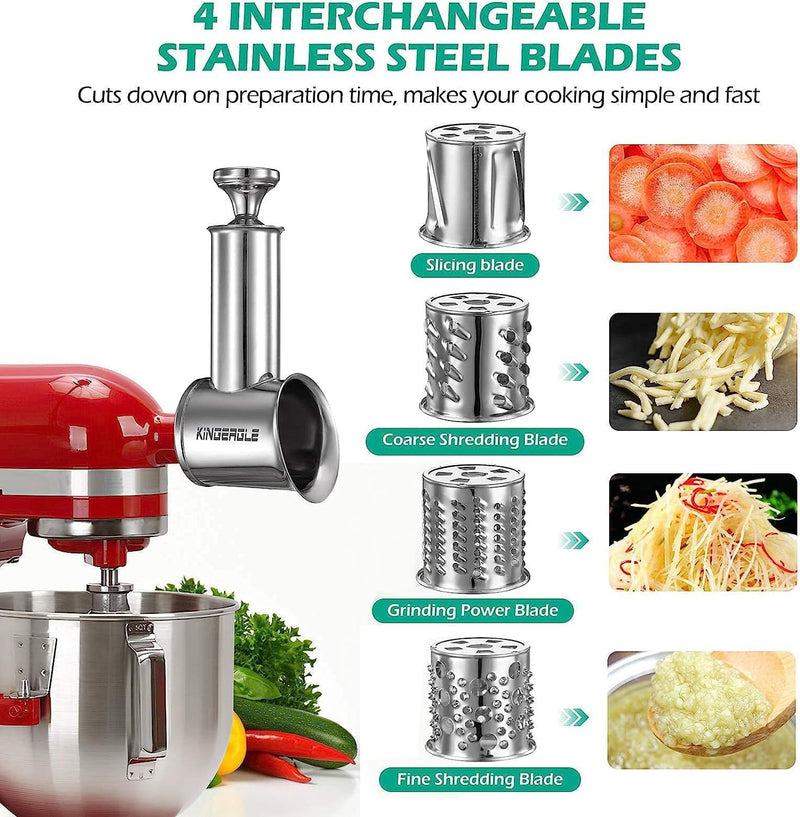 Stainless Steel Slicer Shredder Attachment for KitchenAid Mixer, Cheese Grater, Food Slicer for KitchenAid Mixer, Accessories for Kitchenaid - Grill Parts America