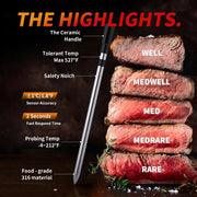 Paneceia Meat Thermometer Digital Wireless, 800FT Long Range Bluetooth Cooking Thermometer, Food Thermometer for Remote Monitoring of Grill, Oven, Smoker, Air Fryer, Rotisserie, iOS & Android App - Grill Parts America