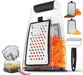 Joined Cheese Grater with Container - Box Grater Cheese Shredder Lemon Zester - Cheese Grater with Handle - Graters for Kitchen Stainless Steel Food Grater - Garlic Mincer Tool and Vegetable Peeler - Grill Parts America