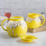Ecolution Patented Micro-Pop Microwave Popcorn Popper with Temperature Safe Glass, 3-in-1 Lid Measures Kernels and Melts Butter, Made Without BPA, Dishwasher Safe, 3-Quart, Yellow - Grill Parts America