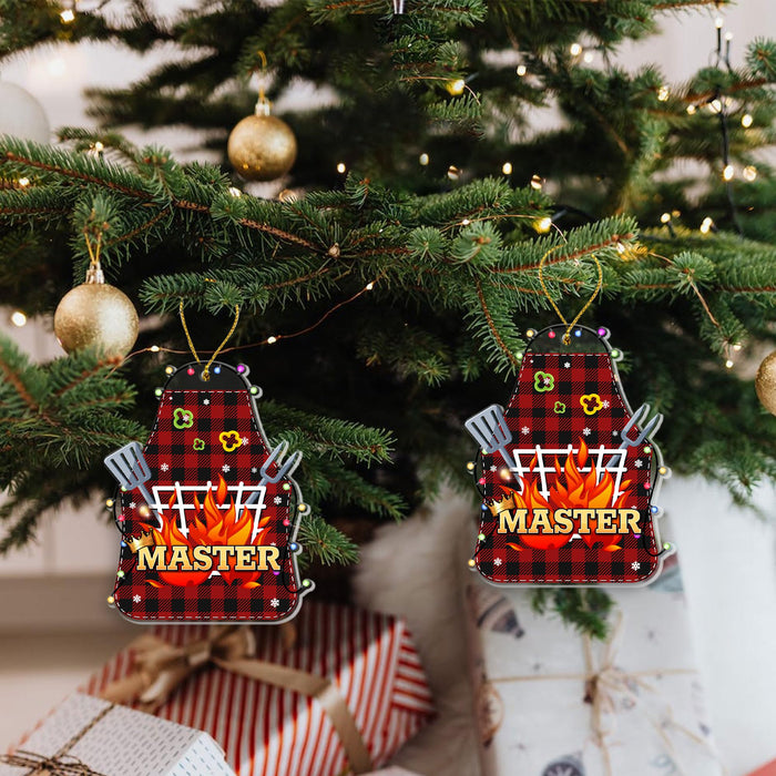 MUCHNEE BBQ Christmas Ornament 2024, Smoker BBQ Gifts, Barbecue Gift, Funny BBQ Apron Acrylic Ornaments, Birthday Xmas for BBQ Lovers Family Friends, King of The Grill Xmas Tree Decor - Grill Parts America