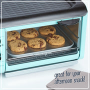 Nostalgia 3-in-1 Breakfast Station - Includes Coffee Maker, Non-Stick Griddle, and 4-Slice Toaster Oven - Versatile Breakfast Maker with Timer - Aqua - Grill Parts America