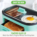 GreenLife 3-in-1 Breakfast Maker Station, Healthy Ceramic Nonstick Dual Griddles for Eggs Meat Sausage Bacon Pancakes and Breakfast Sandwiches, 2 Slice Toast Drawer, Easy-to-use Timer, Turquoise - Grill Parts America