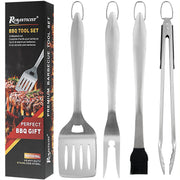 ROMANTICIST 4pc Heavy Duty Grill Accessories for Top Chef - Professional Grill Tools Set & Basic BBQ Tools for Backyard Restaurant Outdoor Kitchen - Deluxe Grill Gift for Dad on Father’s Day Birthday - Grill Parts America