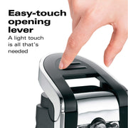 Hamilton Beach Smooth Touch Electric Automatic Can Opener with Easy Push Down Lever, Eliminates Sharp Edges, Opens All Standard-Size and Pop-Top Cans, Extra Tall, Black and Chrome (76606AG) - Grill Parts America