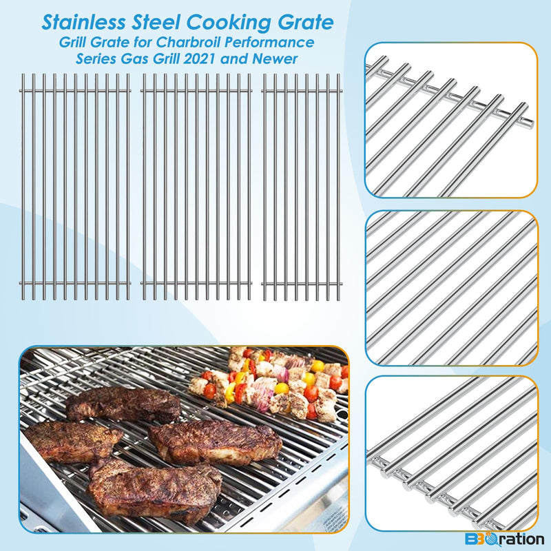17" Grill Grate for Charbroil Performance 5 Burner 463448021 463449021 463450022 463451022 463455021 , Stainless Steel Cooking Grate for Charbroil Grill Replacement Parts G426-0004-W1 G426-0005-W1 - Grill Parts America
