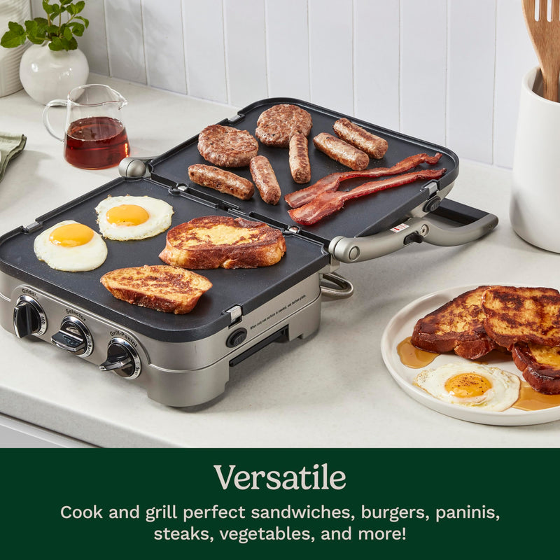 Cuisinart Panini Press, Stainless Steel Griddler, Sandwich Maker & More, 5-IN-1, GR-4NP1 - Grill Parts America