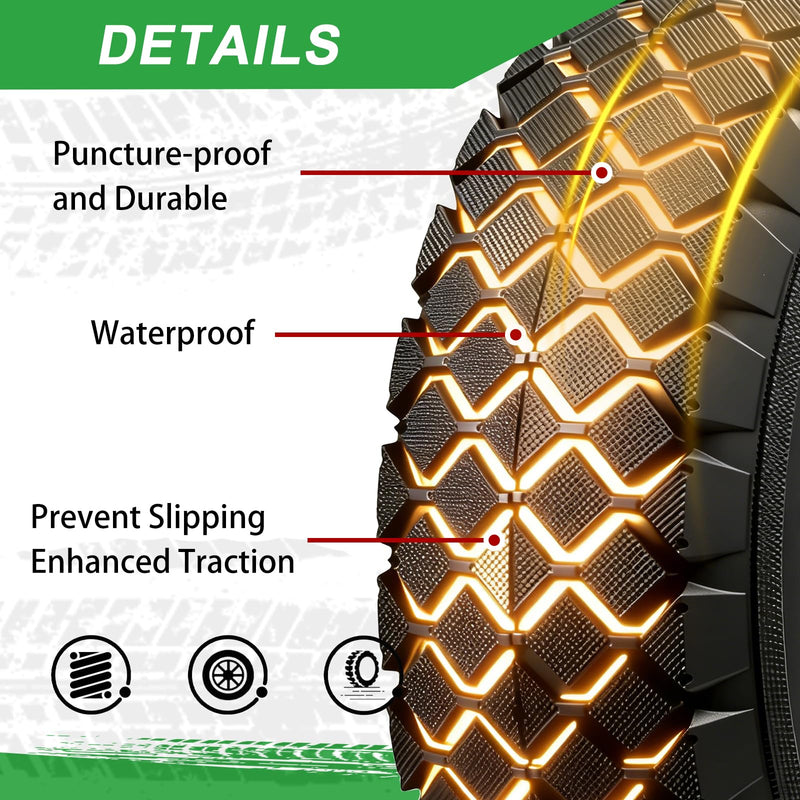 LTNICER 4.10/3.50-4 tire and inner tube with bent valve stem, 2-pack universal replacement patio equipment part
