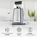 Joined Cheese Grater with Container - Box Grater Cheese Shredder Lemon Zester - Cheese Grater with Handle - Graters for Kitchen Stainless Steel Food Grater - Garlic Mincer Tool and Vegetable Peeler - Grill Parts America