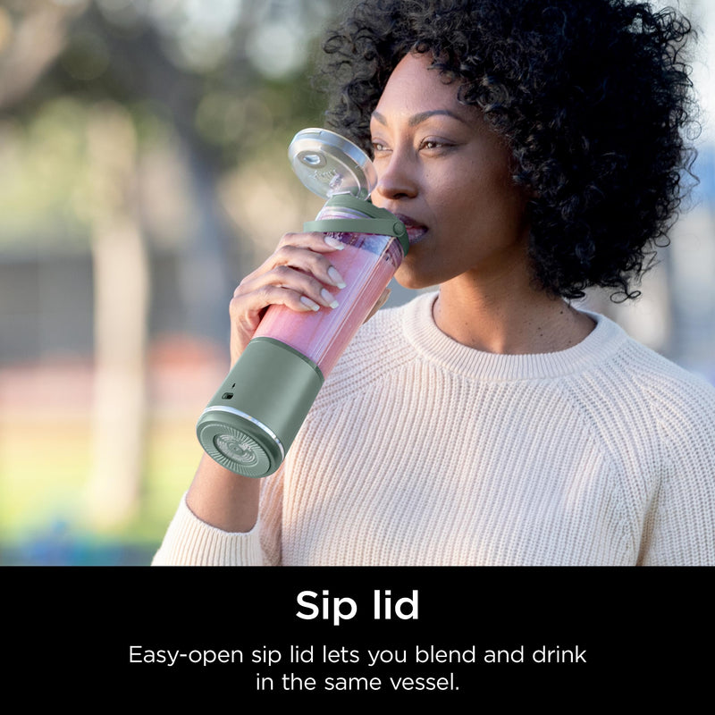 Ninja BC151EM Blast Portable Blender, Cordless, 18oz. Vessel, Personal Blender-for Shakes & Smoothies, BPA Free, Leakproof-Lid & Sip Spout, USB-C Rechargeable, Dishwasher Safe Parts, Forest Green - Grill Parts America