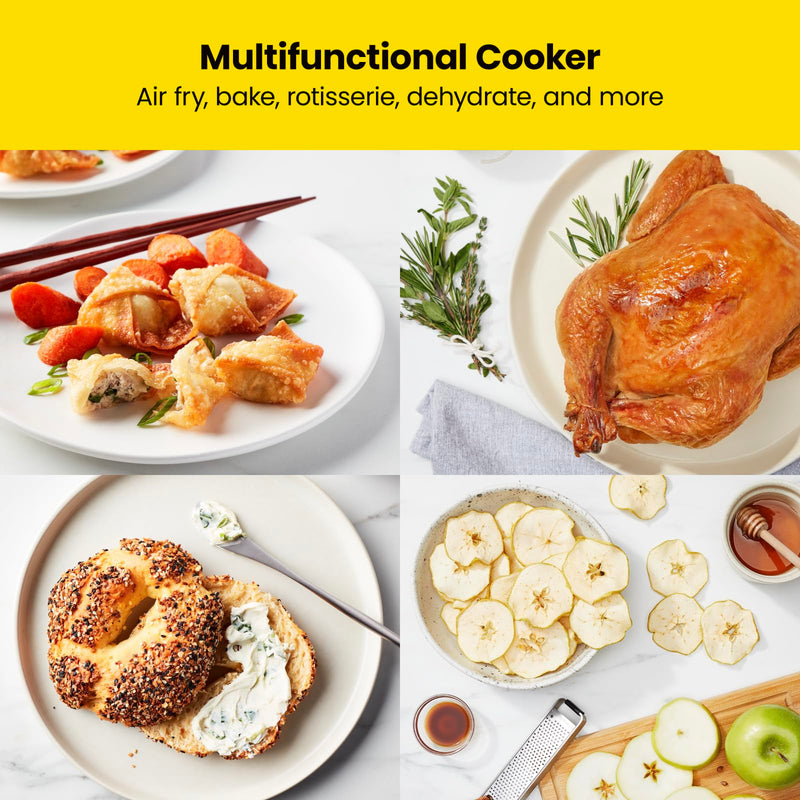 CHEFMAN Multifunctional Digital Air Fryer+ Rotisserie, Dehydrator, Convection Oven, 17 Touch Screen Presets Fry, Roast, Dehydrate, Bake, XL 10L Family Size, Auto Shutoff, Large Easy-View Window, Black - Grill Parts America