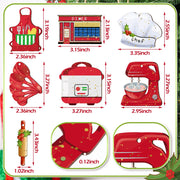 Spiareal 42 Pieces Christmas Chef Ornaments Kitchen Wooden Hanging Tree Ornaments Baker Apron Chefs Hat Measuring Spoons Diner Rolling Pin Ornament for Christmas Holiday Party Decorations, 7 Styles - Grill Parts America
