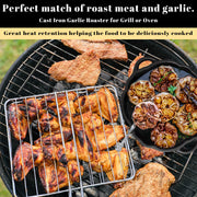 AOKDEER Garlic Roaster, Cast Iron Garlic Roaster for Kitchen Grill Oven, Dining Room, Indoor or Outdoor, BBQ Grill Garlic Tools, Garlic Baker for Picnic Camping Patio Backyard Cooking - Grill Parts America